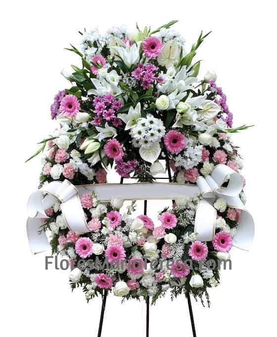 Corona Funeraria Rosa Variada