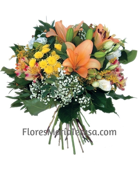 bouquet tonos naranjas